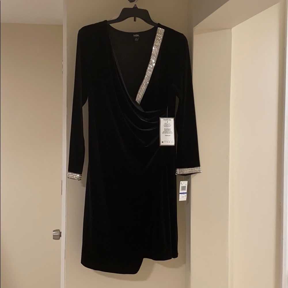 Velvet Surplice Dress